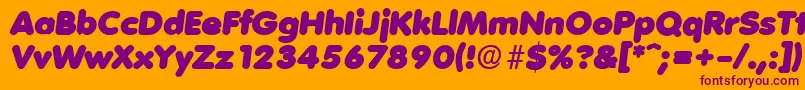 VolkswagenSerialBlackRegularitalicDb Font – Purple Fonts on Orange Background