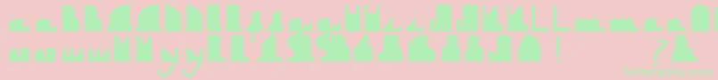 Downboy Font – Green Fonts on Pink Background