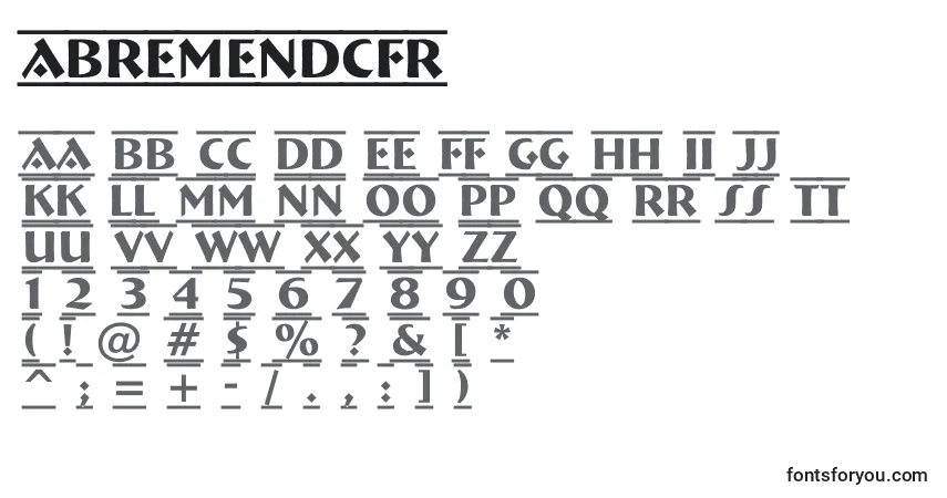 A fonte ABremendcfr – alfabeto, números, caracteres especiais