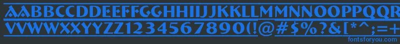 Шрифт ABremendcfr – синие шрифты на чёрном фоне
