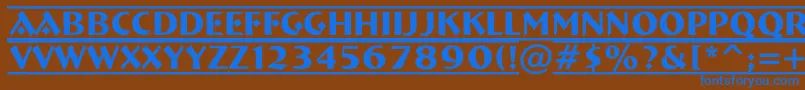 Czcionka ABremendcfr – niebieskie czcionki na brązowym tle