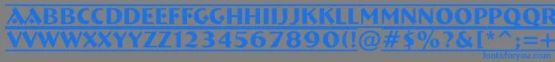 フォントABremendcfr – 灰色の背景に青い文字