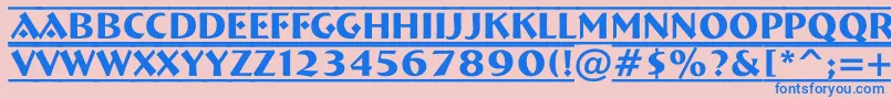 フォントABremendcfr – ピンクの背景に青い文字