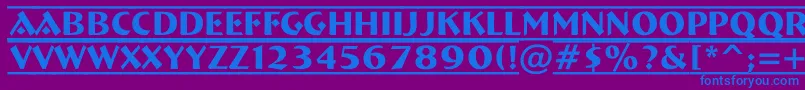 ABremendcfr-Schriftart – Blaue Schriften auf violettem Hintergrund