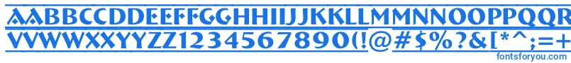 フォントABremendcfr – 白い背景に青い文字