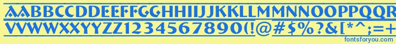 ABremendcfr Font – Blue Fonts on Yellow Background