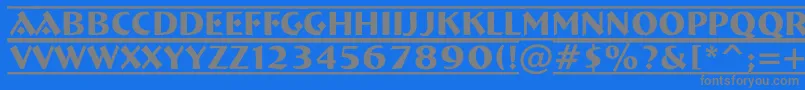 フォントABremendcfr – 青い背景に灰色の文字