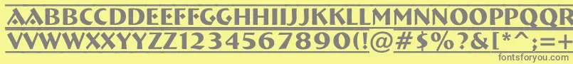 フォントABremendcfr – 黄色の背景に灰色の文字