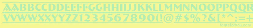 フォントABremendcfr – 黄色い背景に緑の文字