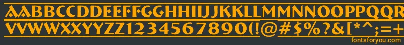 フォントABremendcfr – 黒い背景にオレンジの文字