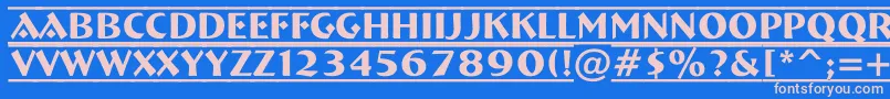 フォントABremendcfr – ピンクの文字、青い背景