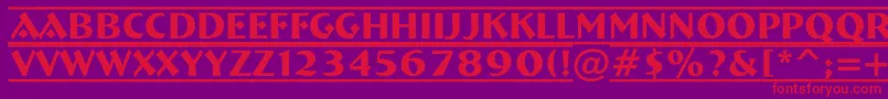 フォントABremendcfr – 紫の背景に赤い文字