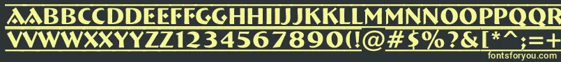 フォントABremendcfr – 黒い背景に黄色の文字