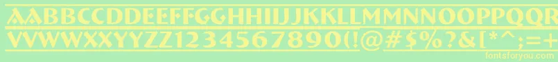 ABremendcfr Font – Yellow Fonts on Green Background