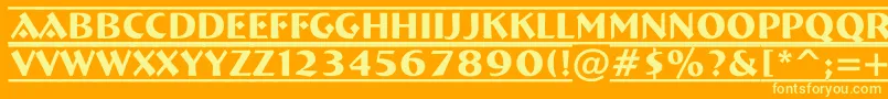 ABremendcfr Font – Yellow Fonts on Orange Background