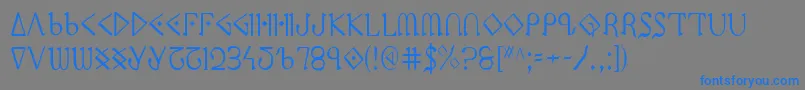 フォントPresleyPressCondensed – 灰色の背景に青い文字
