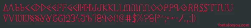 フォントPresleyPressCondensed – 黒い背景に赤い文字