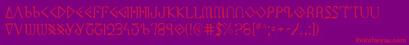 PresleyPressCondensed-fontti – punaiset fontit violetilla taustalla