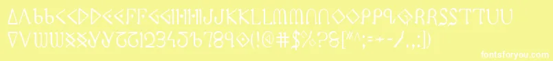 フォントPresleyPressCondensed – 黄色い背景に白い文字