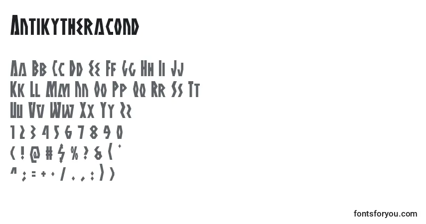 Antikytheracond-fontti – aakkoset, numerot, erikoismerkit