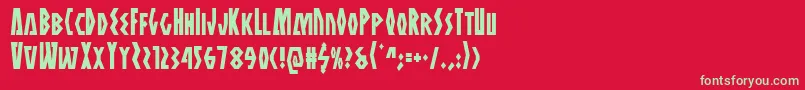 More about Antikytheracond Font Antikytheracond Font – Green Fonts on Red Background