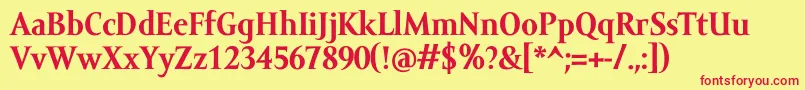 AmorSerifTextProBold Font – Red Fonts on Yellow Background