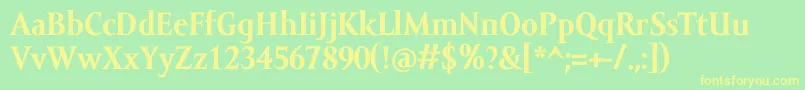 AmorSerifTextProBold Font – Yellow Fonts on Green Background