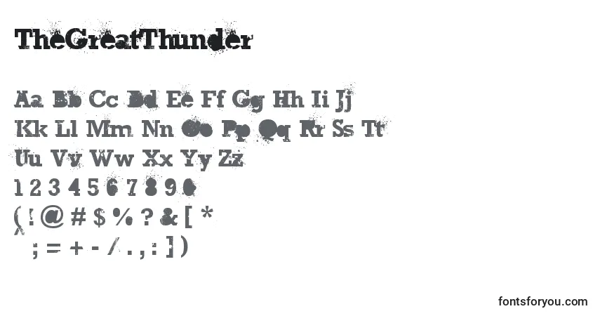 Schriftart TheGreatThunder – Alphabet, Zahlen, spezielle Symbole