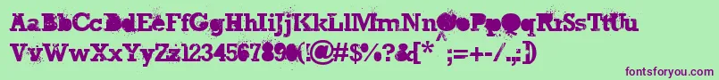 TheGreatThunder Font – Purple Fonts on Green Background