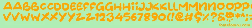 Cloudheads Font – Orange Fonts on Green Background