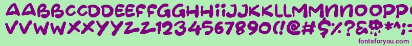 Cloudheads Font – Purple Fonts on Green Background