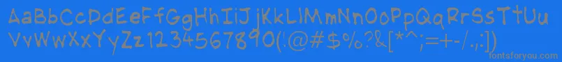NipcensHandwritingLight-Schriftart – Graue Schriften auf blauem Hintergrund