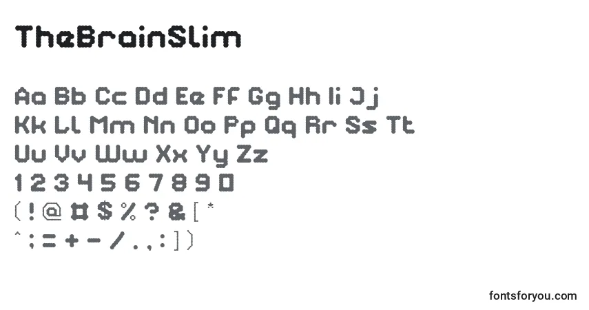 TheBrainSlimフォント–アルファベット、数字、特殊文字