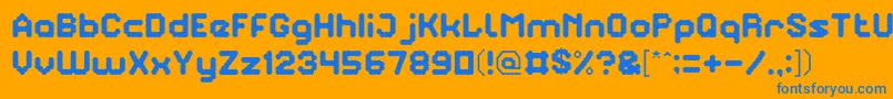 TheBrainSlim Font – Blue Fonts on Orange Background