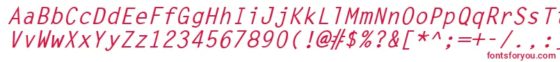 LettergothicBoldItalic-fontti – punaiset fontit valkoisella taustalla