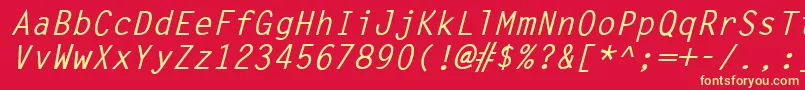 LettergothicBoldItalic Font – Yellow Fonts on Red Background