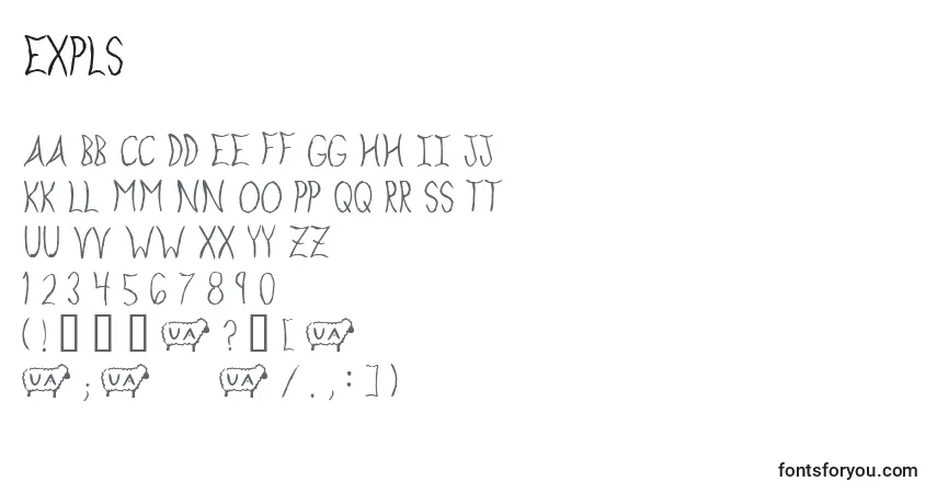Expls Font – alphabet, numbers, special characters