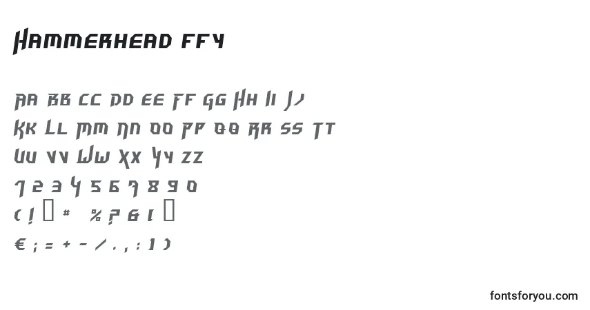 Шрифт Hammerhead ffy – алфавит, цифры, специальные символы