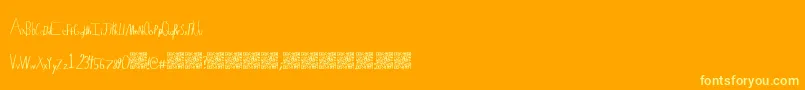 Lemonadehustler-Schriftart – Gelbe Schriften auf orangefarbenem Hintergrund