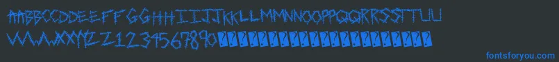 Sewntight Font – Blue Fonts on Black Background