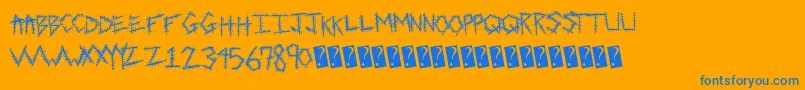 Sewntight Font – Blue Fonts on Orange Background