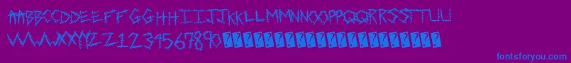 Sewntight-Schriftart – Blaue Schriften auf violettem Hintergrund