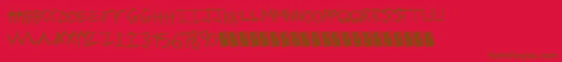Fonte Sewntight – fontes marrons em um fundo vermelho