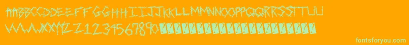 Sewntight Font – Green Fonts on Orange Background