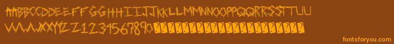 Sewntight Font – Orange Fonts on Brown Background