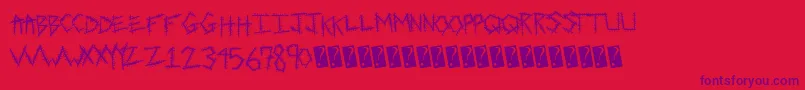 Czcionka Sewntight – fioletowe czcionki na czerwonym tle