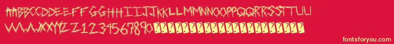 Sewntight Font – Yellow Fonts on Red Background