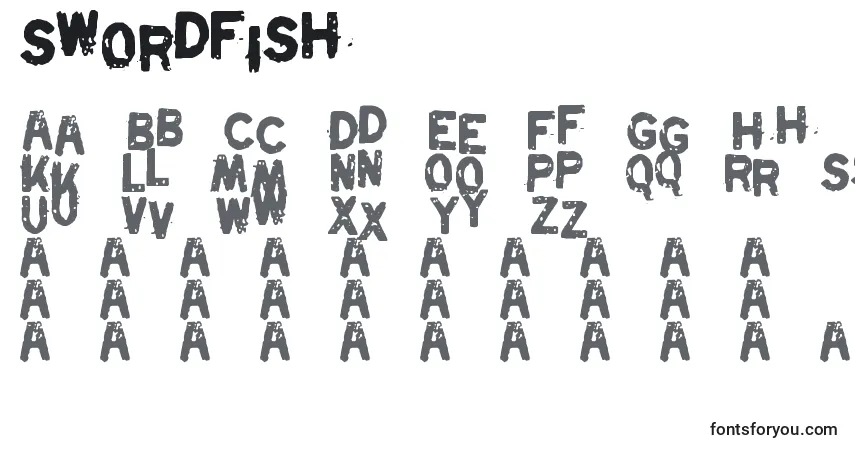 A fonte Swordfish – alfabeto, números, caracteres especiais