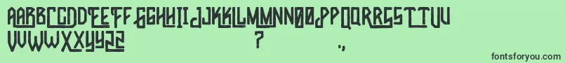 Czcionka WildRiver – czarne czcionki na zielonym tle