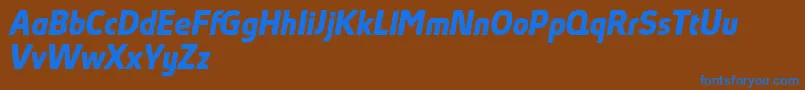 AbsolutProBoldItalicReduced Font – Blue Fonts on Brown Background